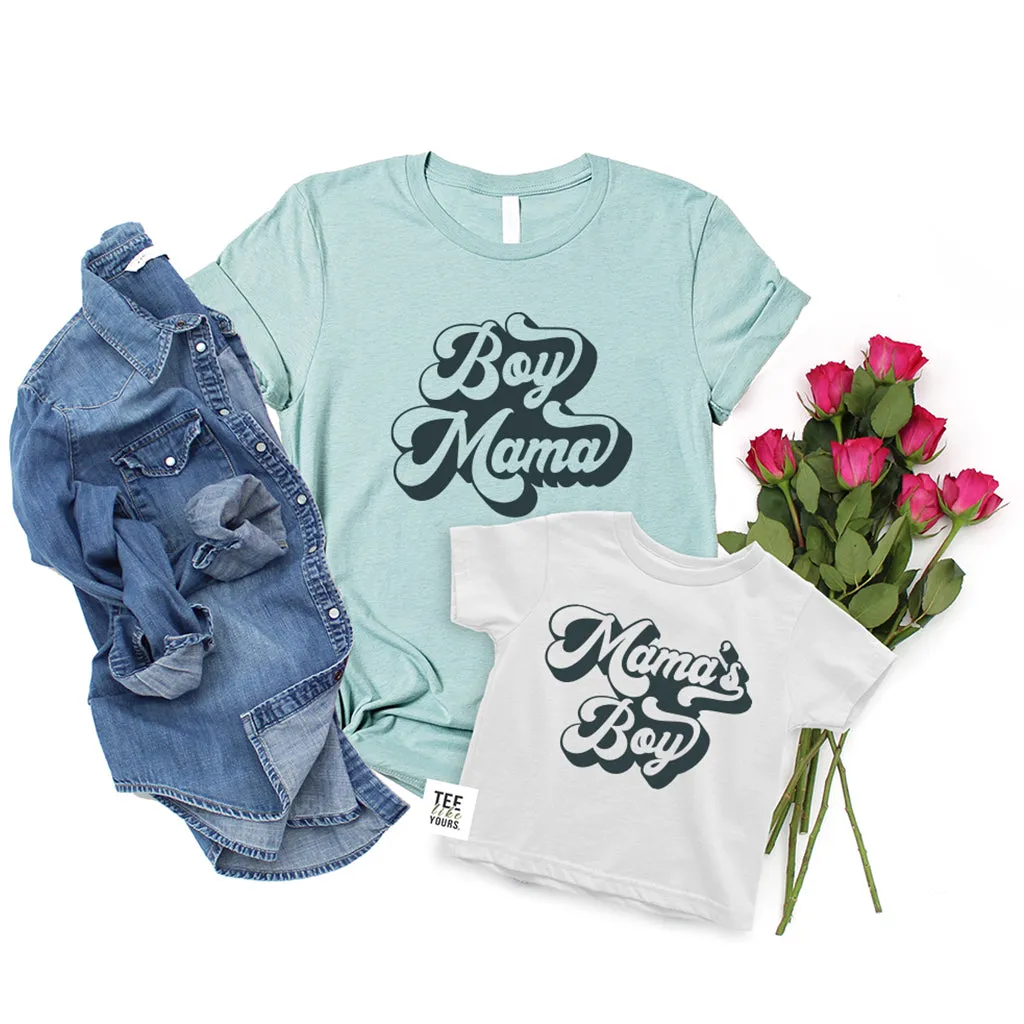 Boy mama and Mama's boy, Retro Matching mom and son t-shirts, Mom of boys gift, Hippie Mama Shirt, New mom gift, Mother's Day gift | Women's