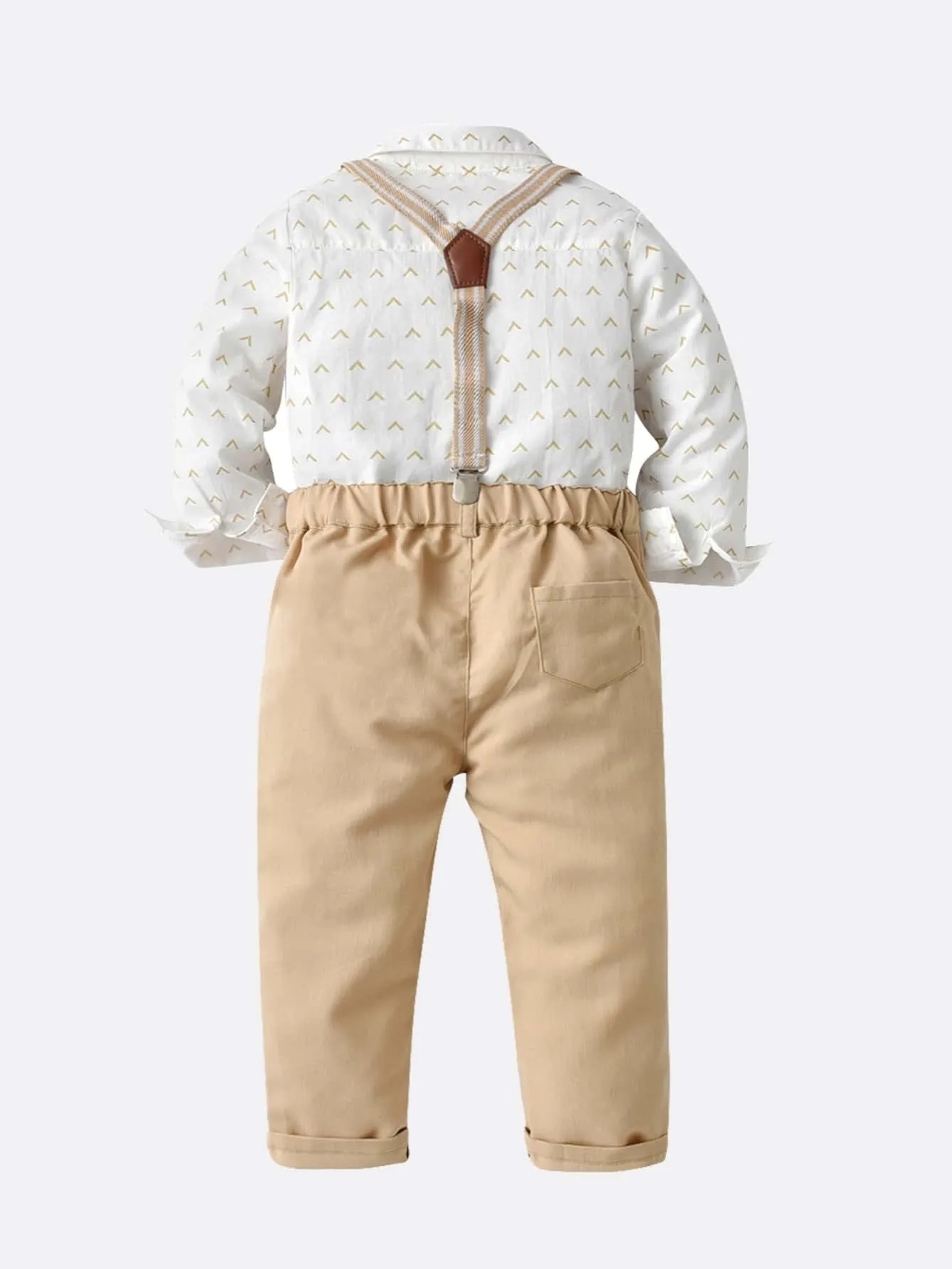 Boys' Gentleman Bowtie Shirt and Overalls Set