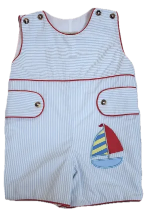 Boy's Sailboat Applique Overall