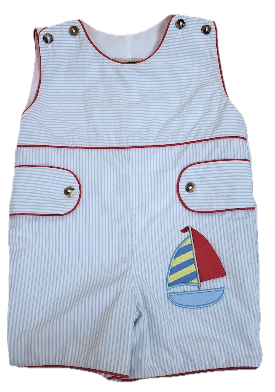 Boy's Sailboat Applique Overall