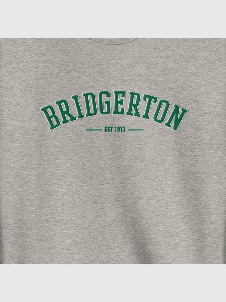 Bridgerton Varsity Embroidered Crewneck Sweatshirt [Carbon Grey]