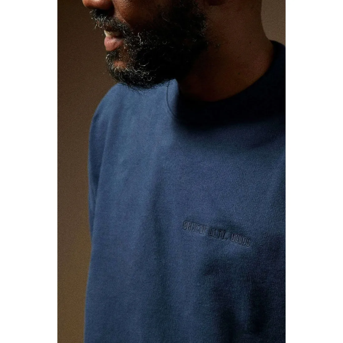 Brixton Embroidered Heavy Weight Crew - Washed Navy