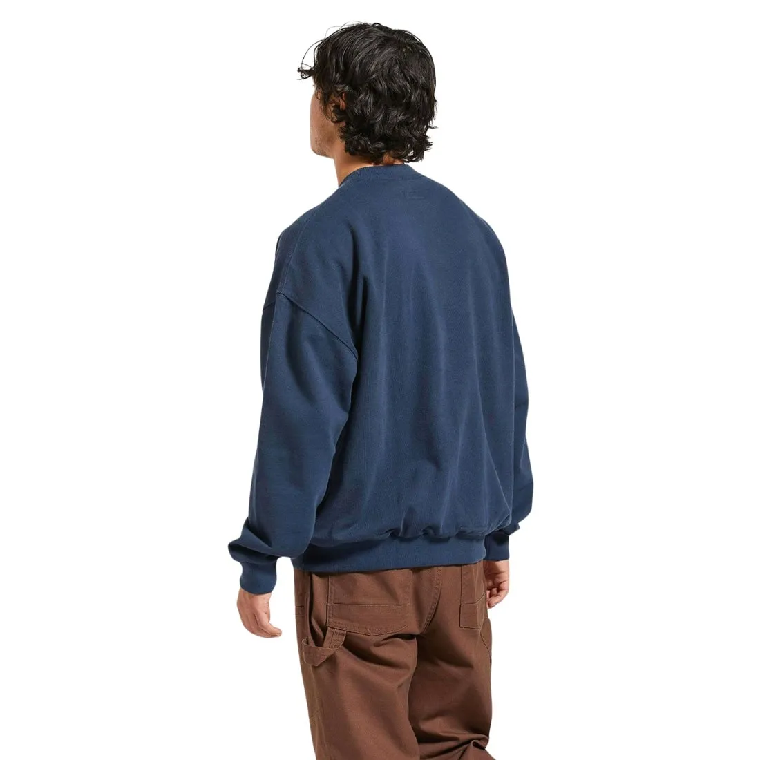 Brixton Embroidered Heavy Weight Crew - Washed Navy