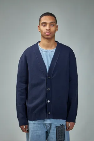 Cashmere Cardigan With Intrecciato Leather Patches