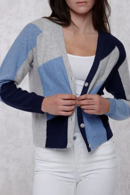 Cashmere Color Block Cardigan