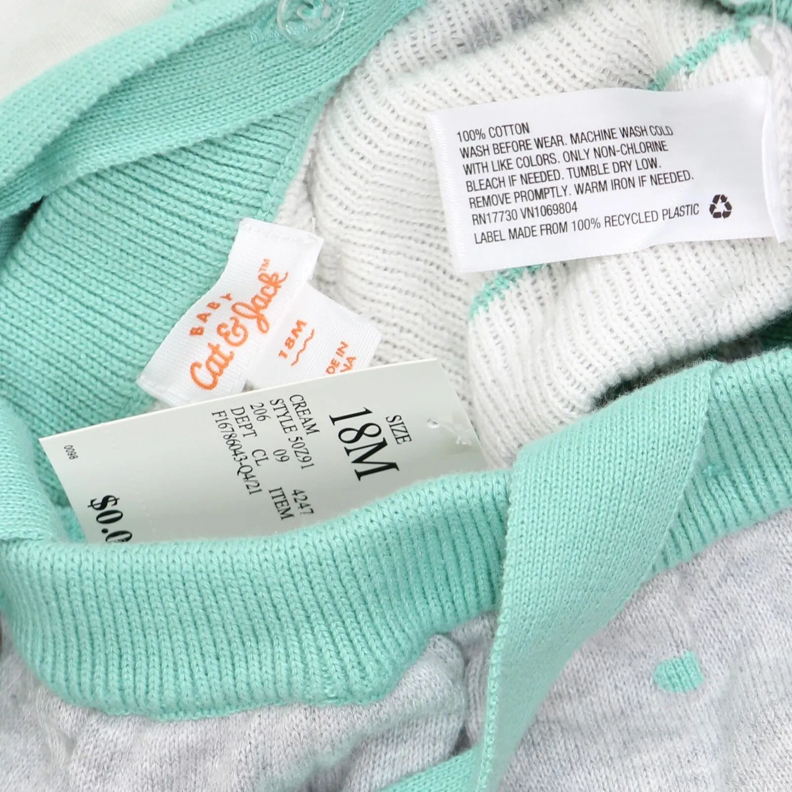 Cat & Jack Baby Bunny Sweater Suspender One Piece Set