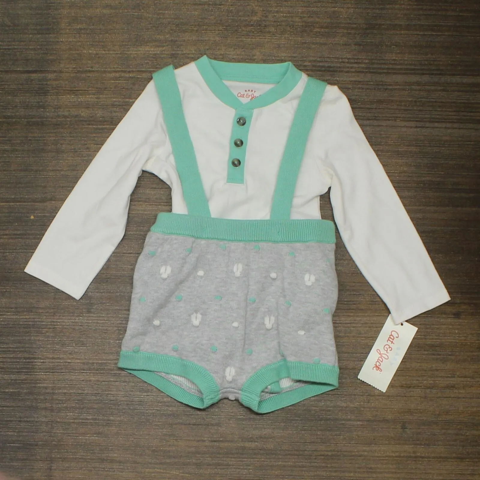 Cat & Jack Baby Bunny Sweater Suspender One Piece Set