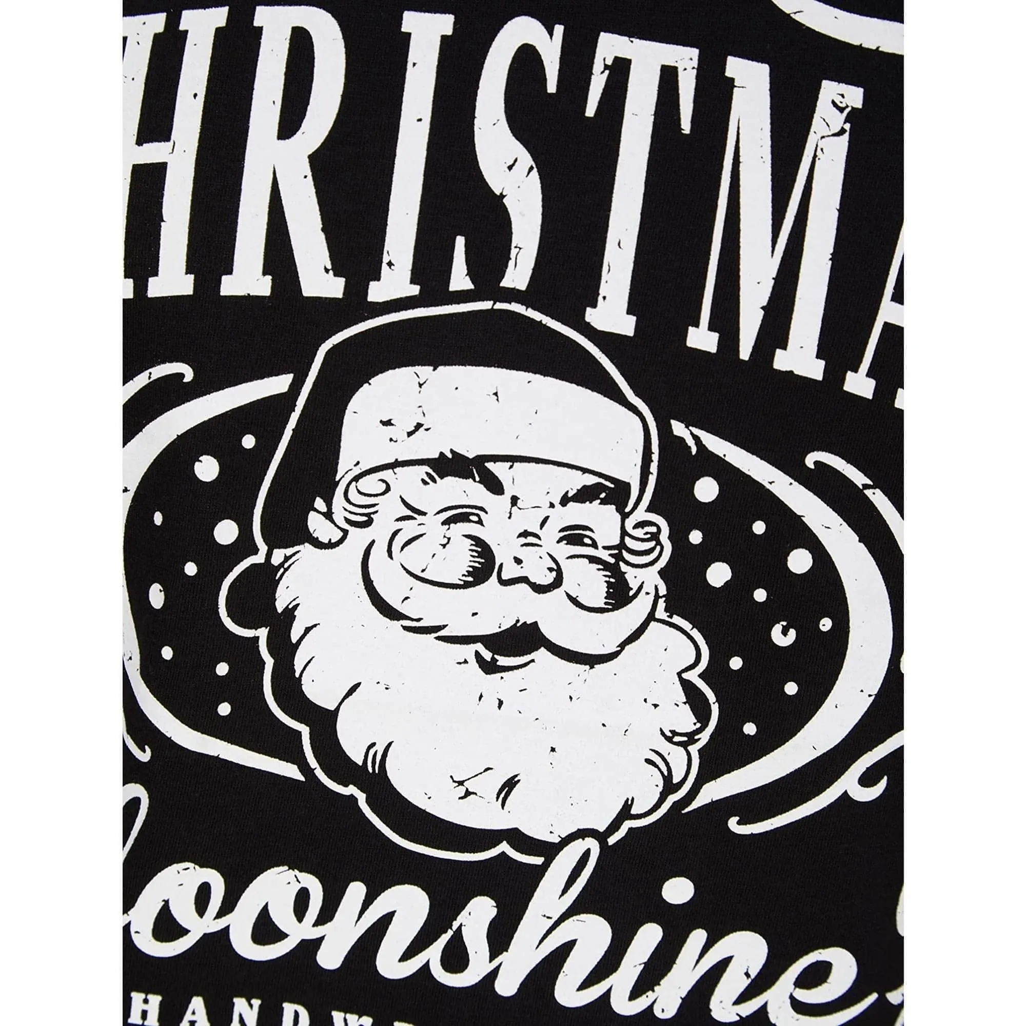 Christmas Bourbon Mens Christmas Short Sleeve Top - Black