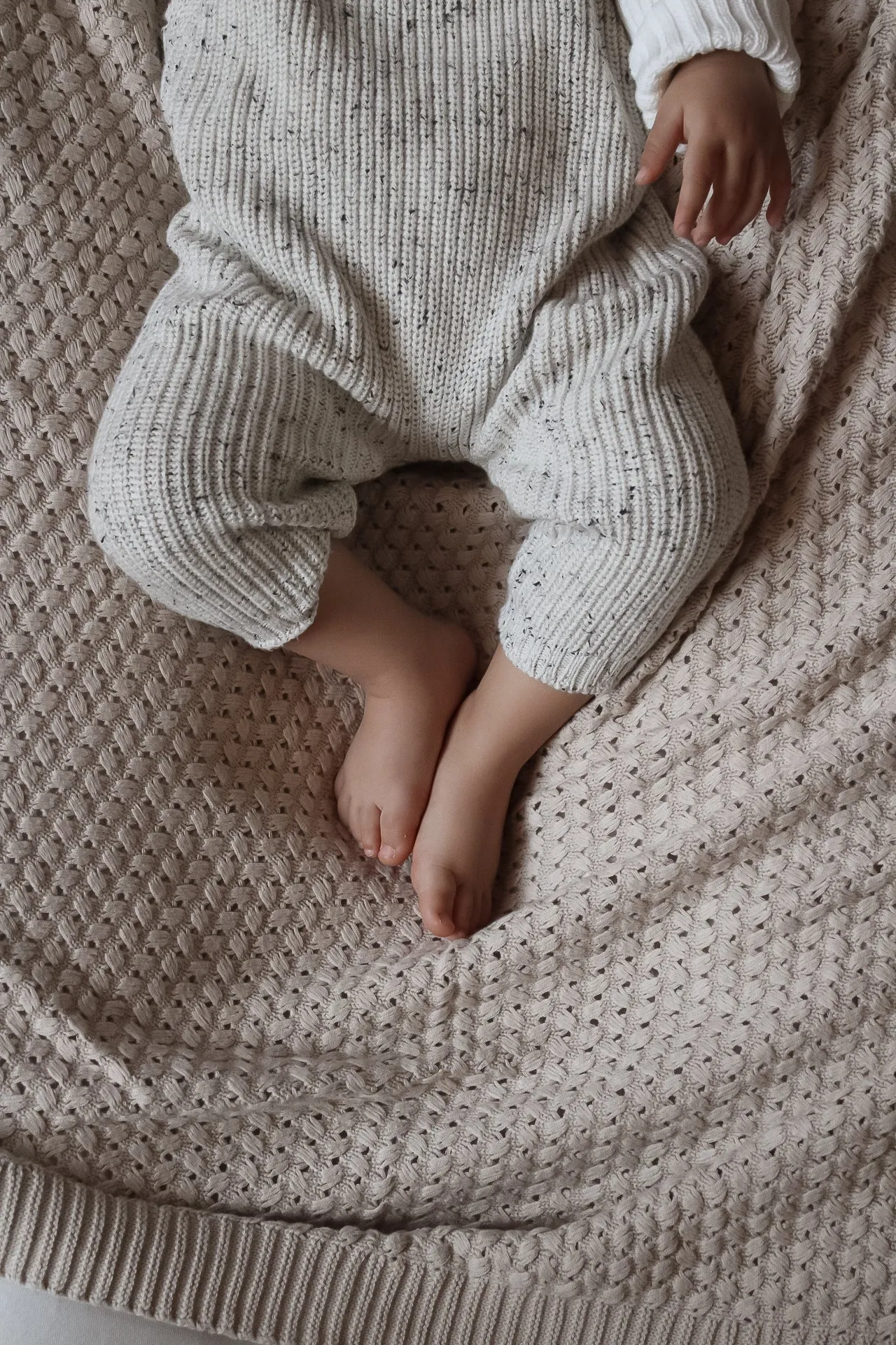Chunky Knit Overalls - Black Speckle
