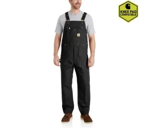 CL102776BLACK-36-34 Overalls Duck Bib Relaxed Fit Black
