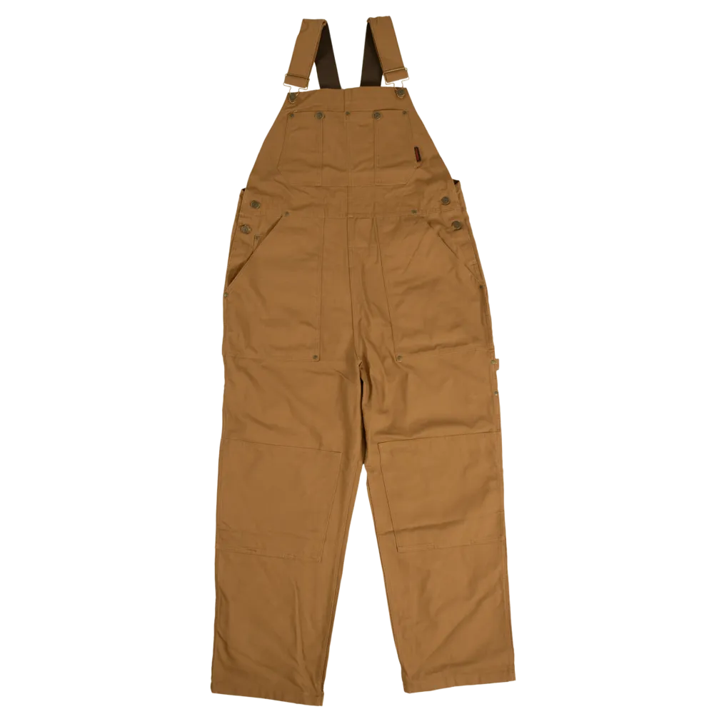 CL72371L-XL-Brown Womens Tough Duck Bib Overall Unlined