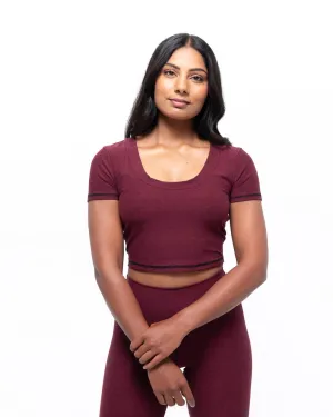 Cloud Cropped Tee | Wine