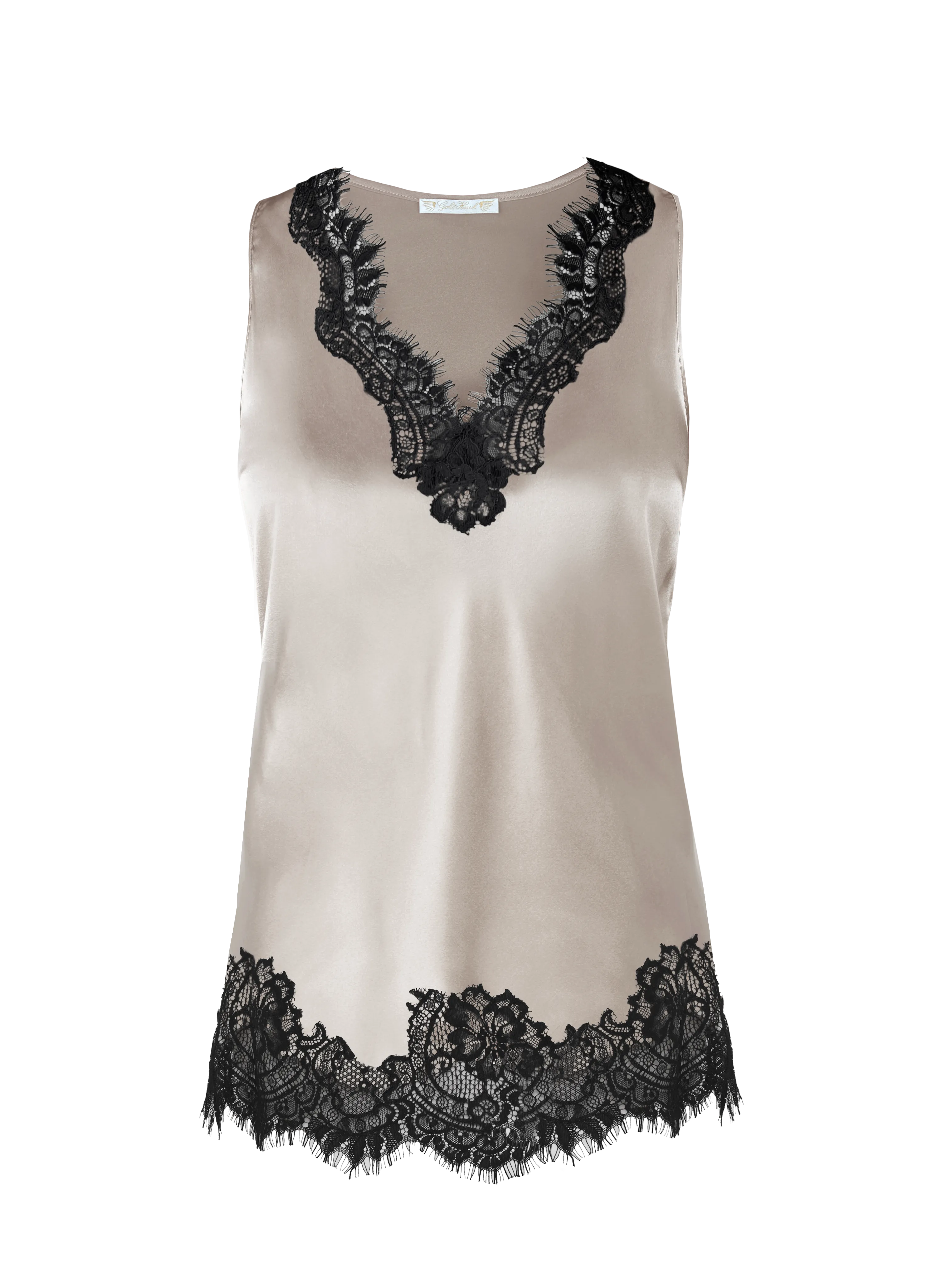 Coco Lace Tank - Pearl/Black Lace