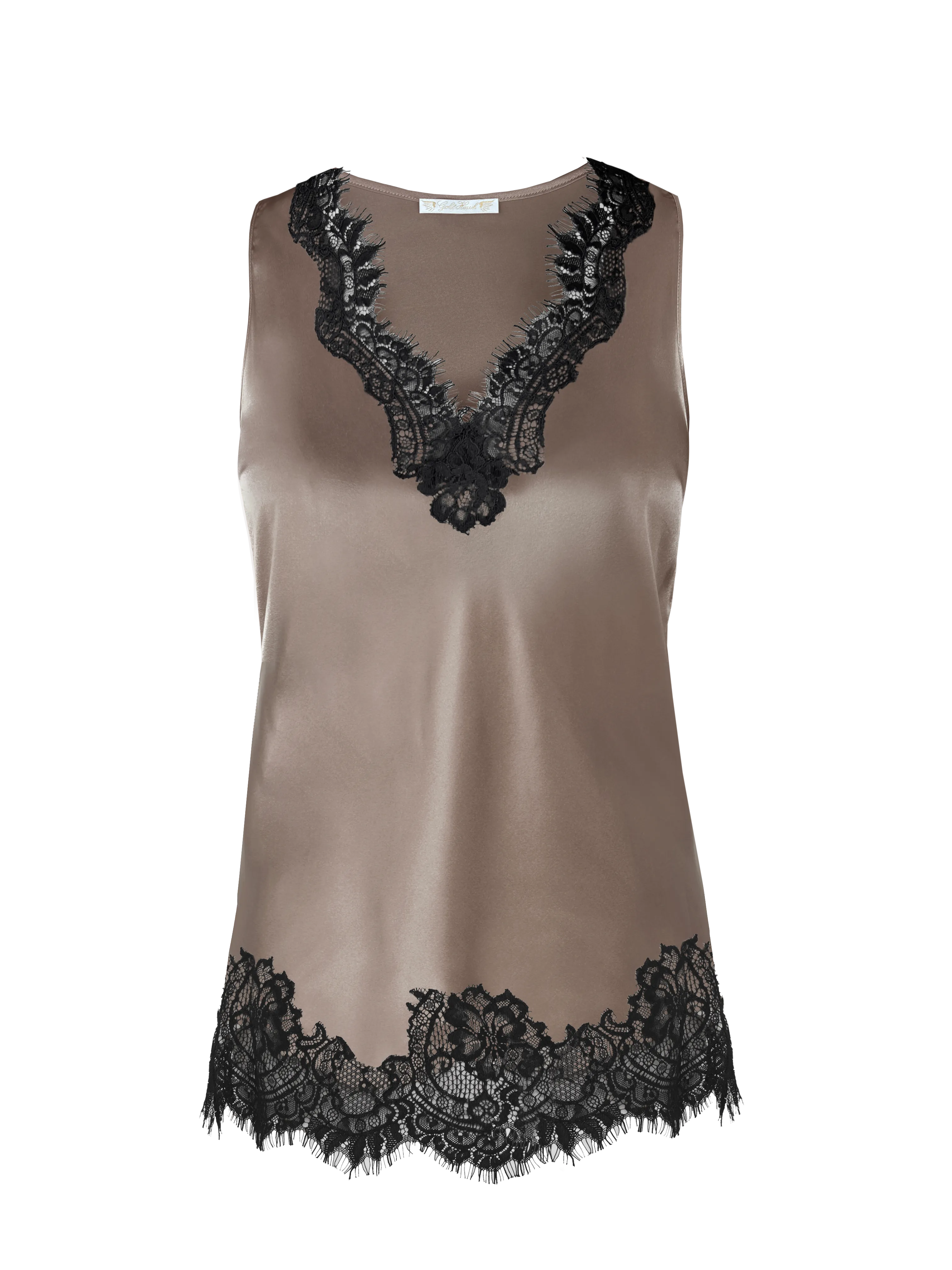 Coco Lace Tank - Taupe|Black Lace