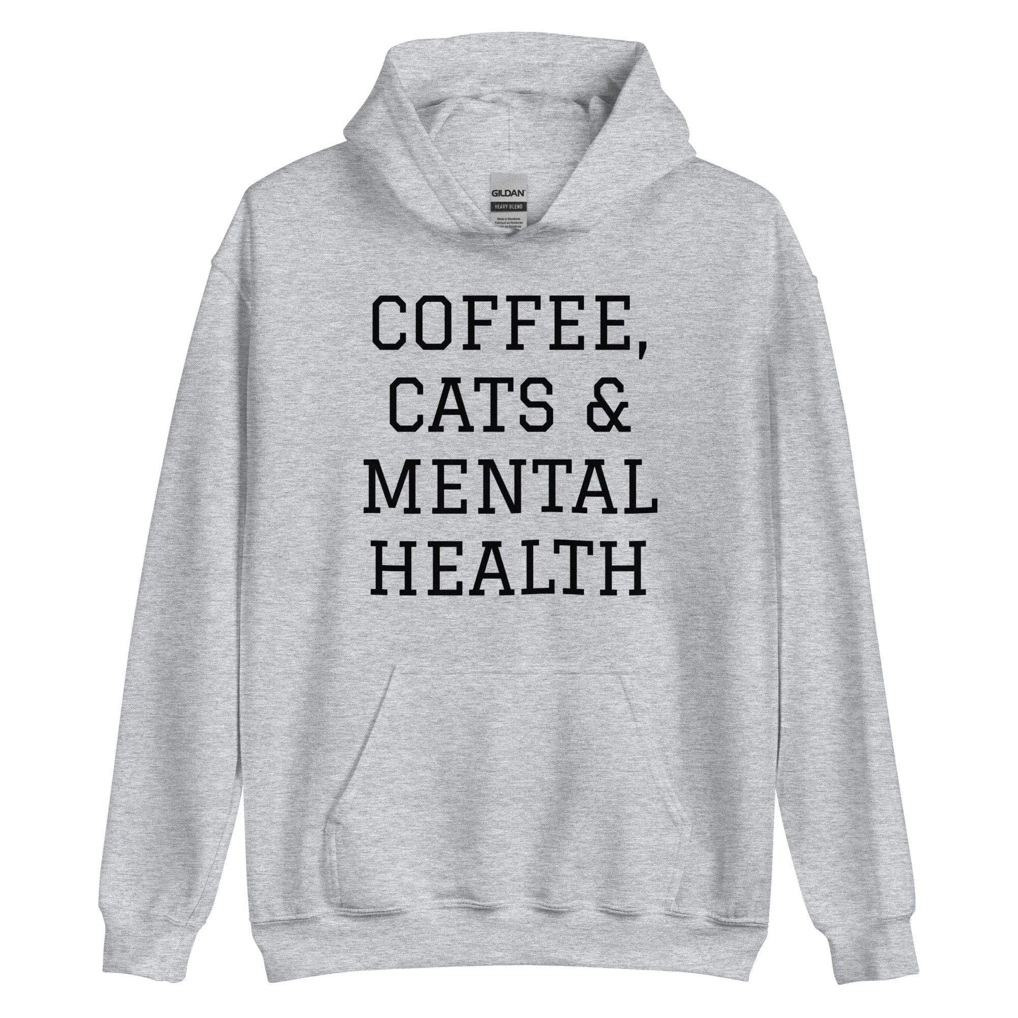 Coffee, Cats & Mental Health Hoodie