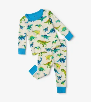 Colourblock Dino Baby PJ Set
