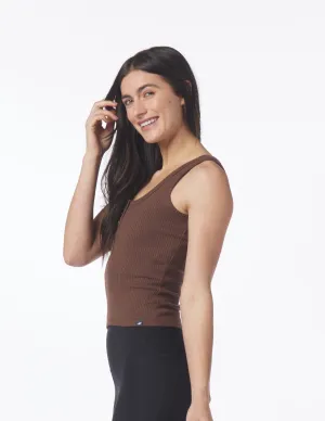 Comfort Henley Tank: Espresso