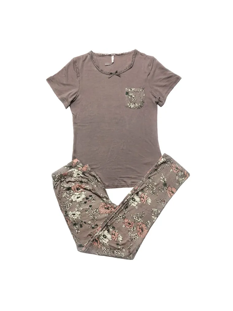 Cotton Floral Print Pajama Lounge Set