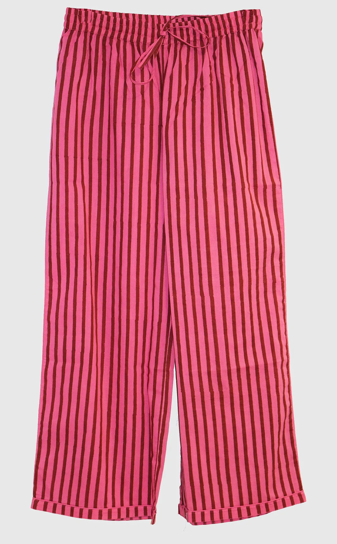 Cotton Pajama Set | Berry Stripe