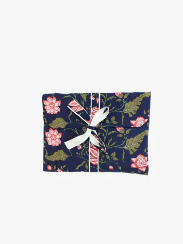 Cotton Pajamas-Navy and Pink Floral  Print