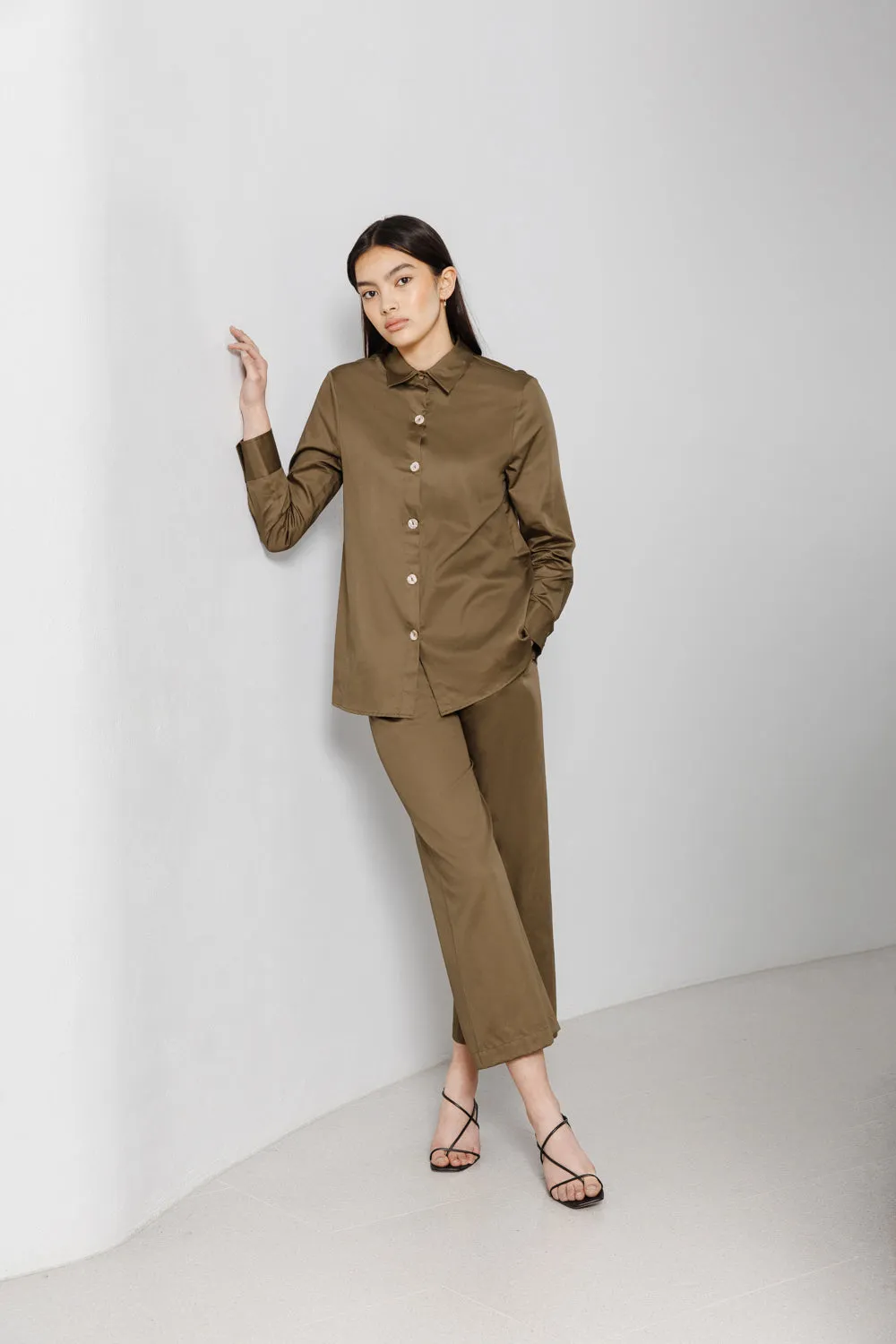 cropped pant, walnut