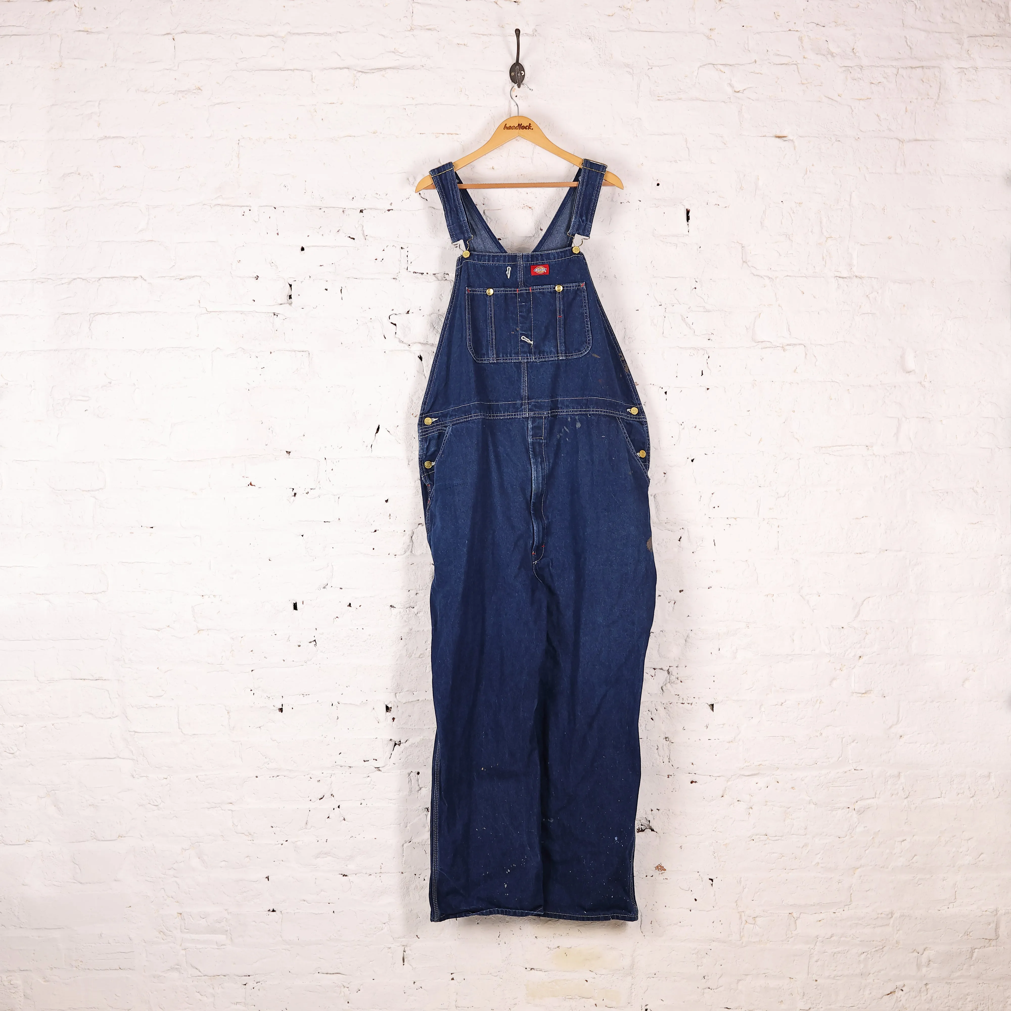 Dickies Denim Work Overalls Dungarees - Blue - XXL
