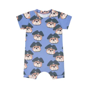Dog The Pirate Blue Romper - ONLY 2 LEFT