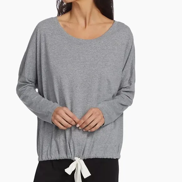 EBERJEY Cotton Blend Pajama Lounge Top in Heather Gray - Women’s Size XS - New