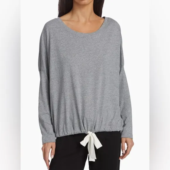 EBERJEY Cotton Blend Pajama Lounge Top in Heather Gray - Women’s Size XS - New