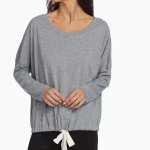 EBERJEY Cotton Blend Pajama Lounge Top in Heather Gray - Women’s Size XS - New