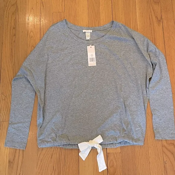 EBERJEY Cotton Blend Pajama Lounge Top in Heather Gray - Women’s Size XS - New