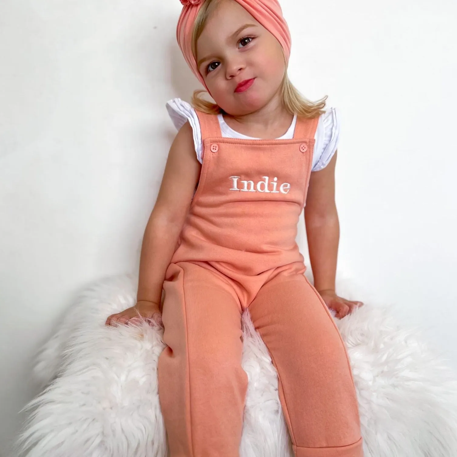 Embroidered Personalised Fleece Dungarees