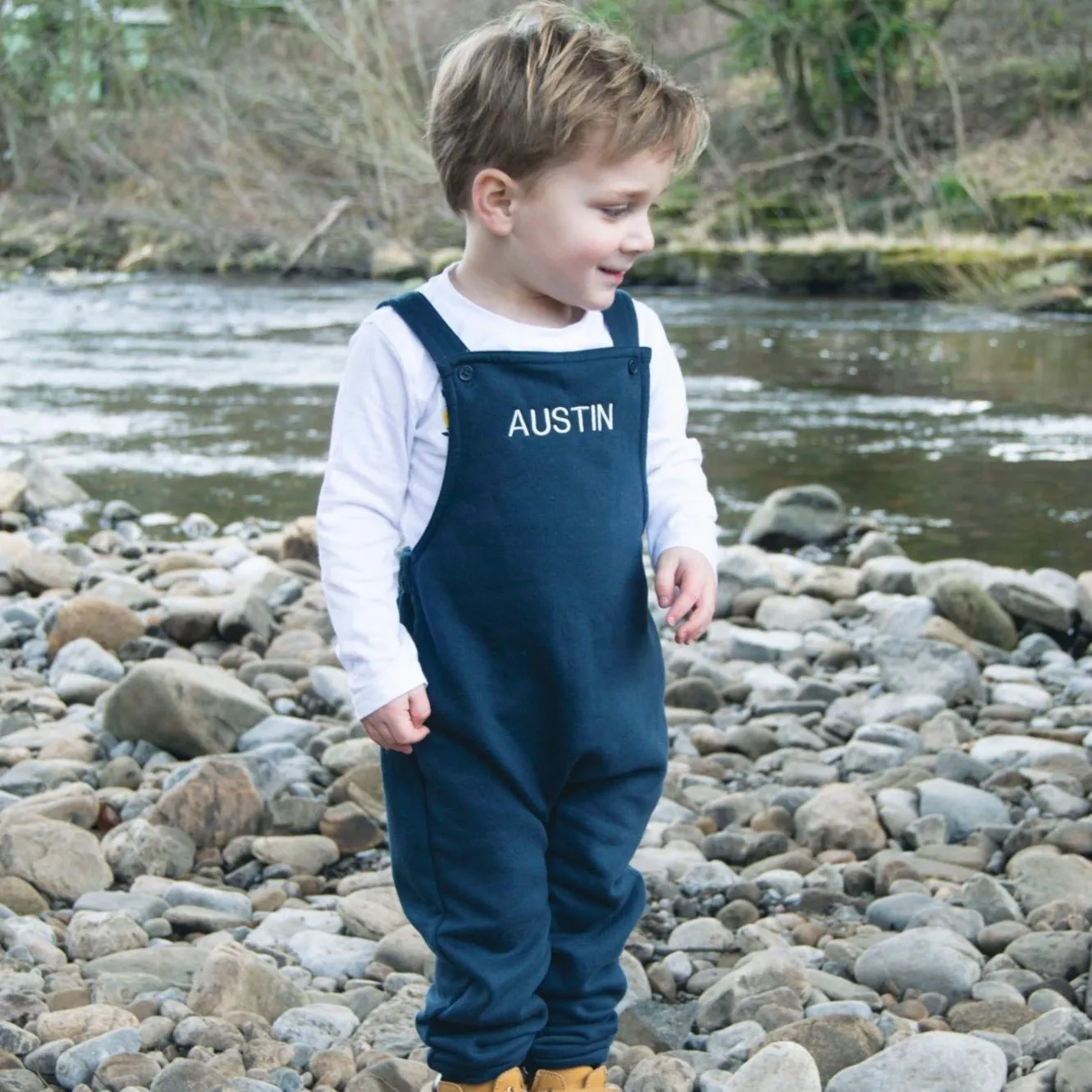 Embroidered Personalised Fleece Dungarees
