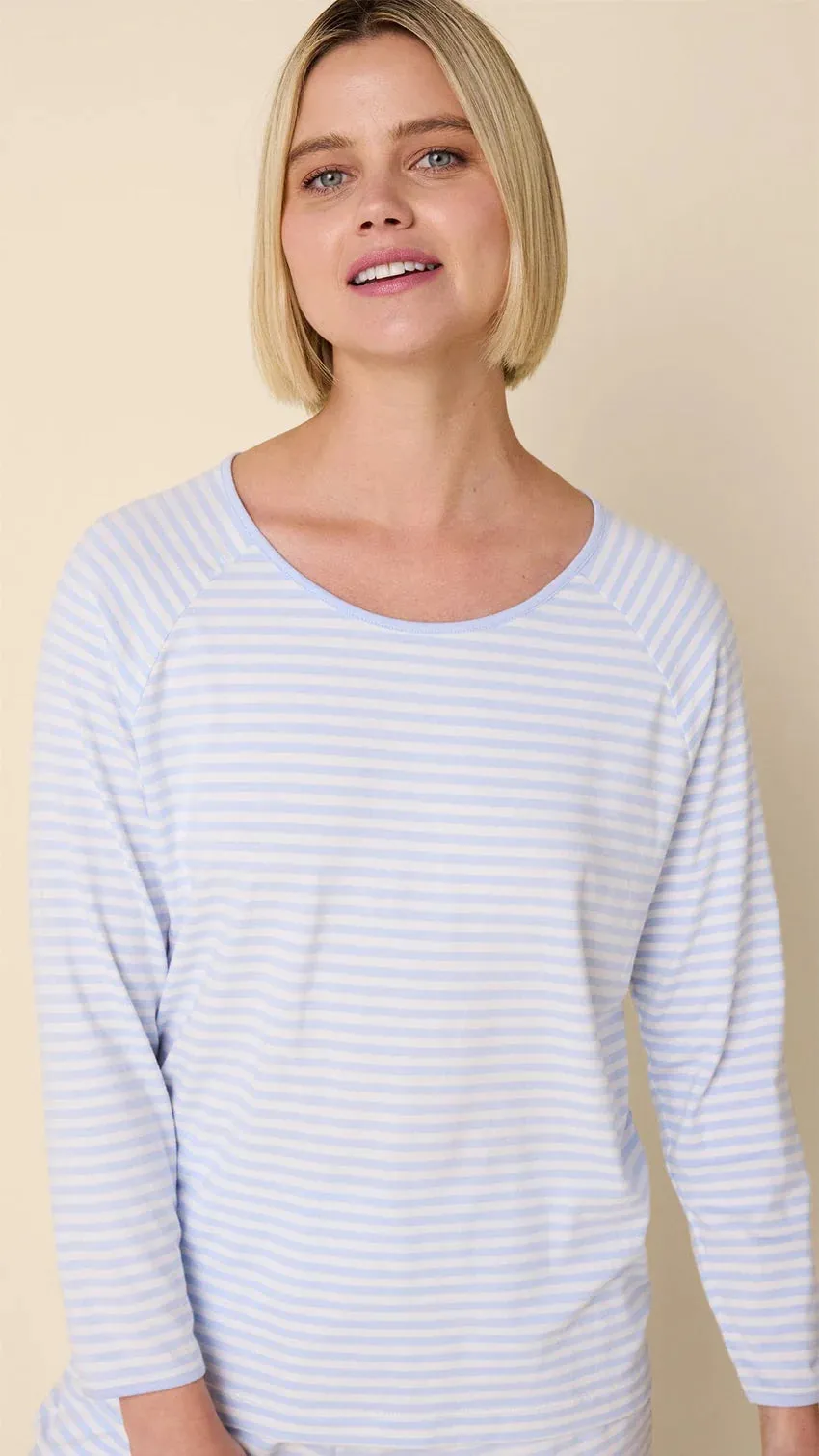Essential Stripe Pima Knit Simple Set (Heavenly Blue)