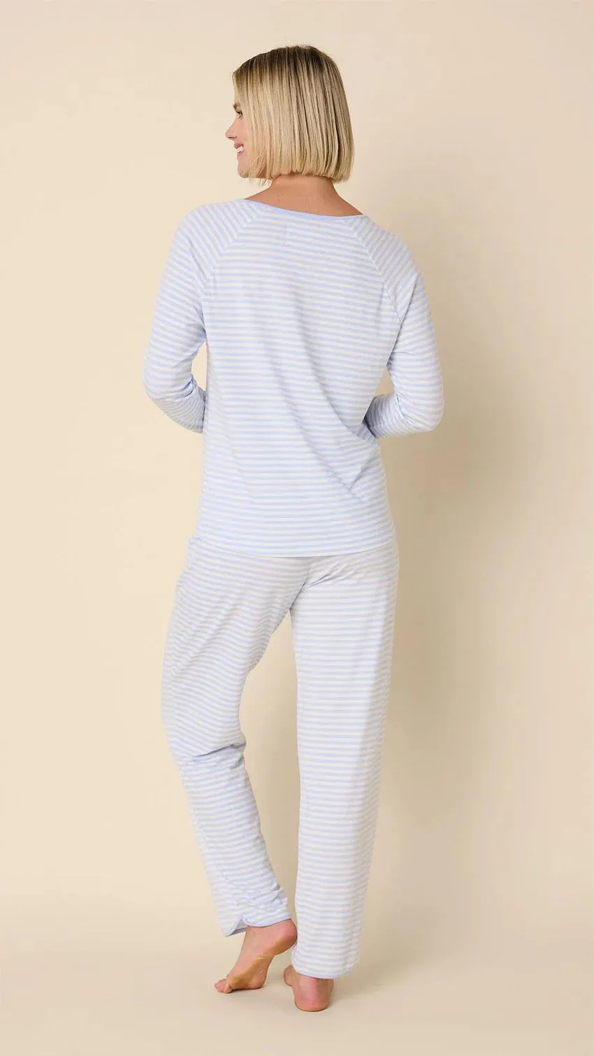 Essential Stripe Pima Knit Simple Set (Heavenly Blue)