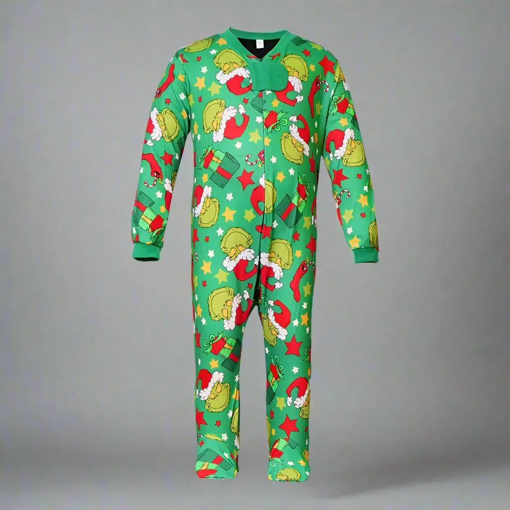 Family Matching "Merry Grinchmas" Christmas Pajama Set - Fun Holiday Grinch Design with Festive Green Pants