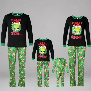 Family Matching "Merry Grinchmas" Christmas Pajama Set - Fun Holiday Grinch Design with Festive Green Pants