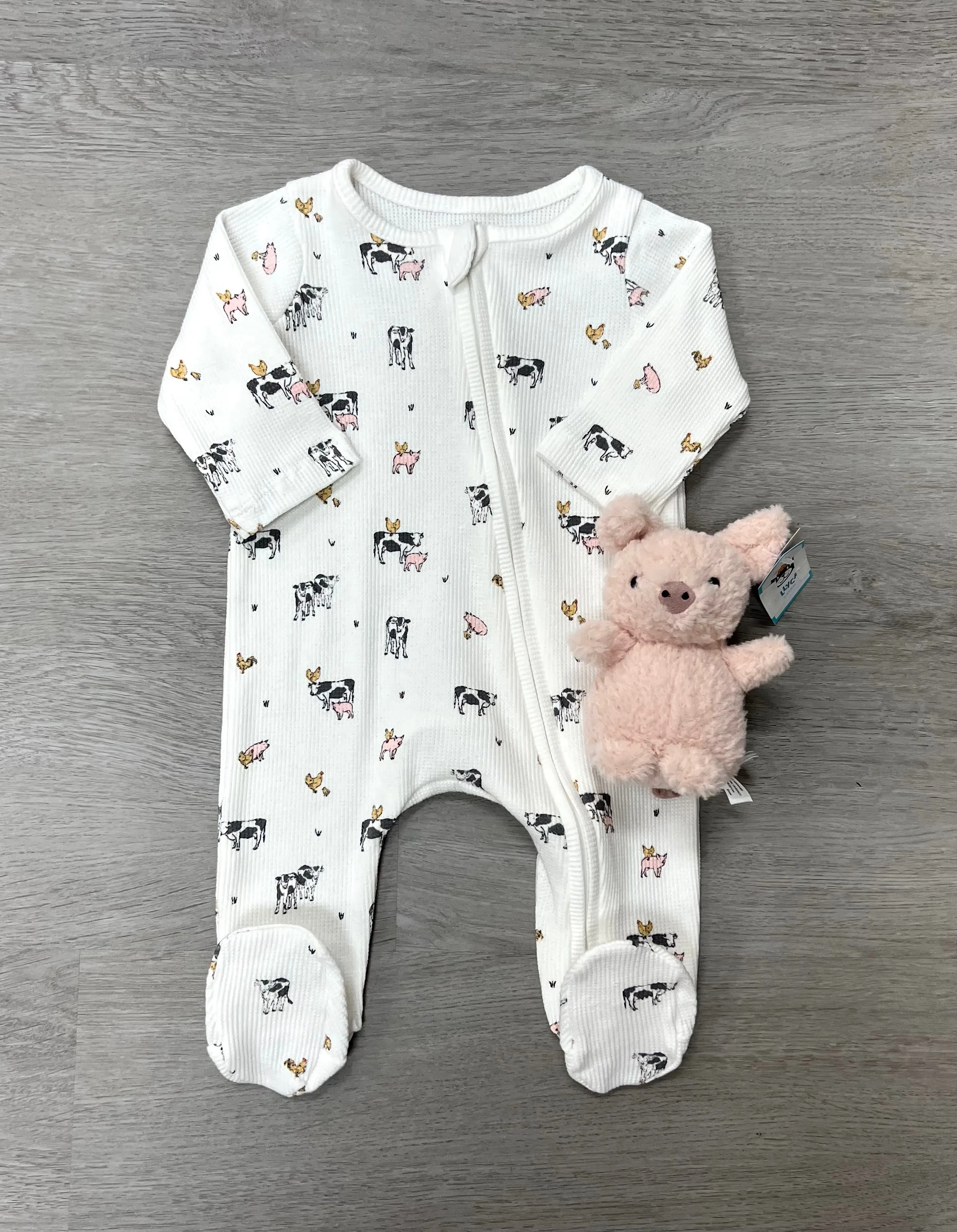 Farm Print Waffle Baby Sleeper