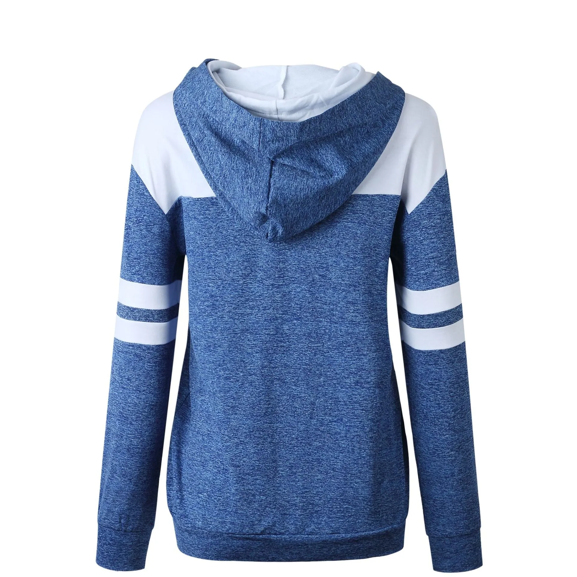 Fashion Stitching Pocket Hoodie Blouse Sweater