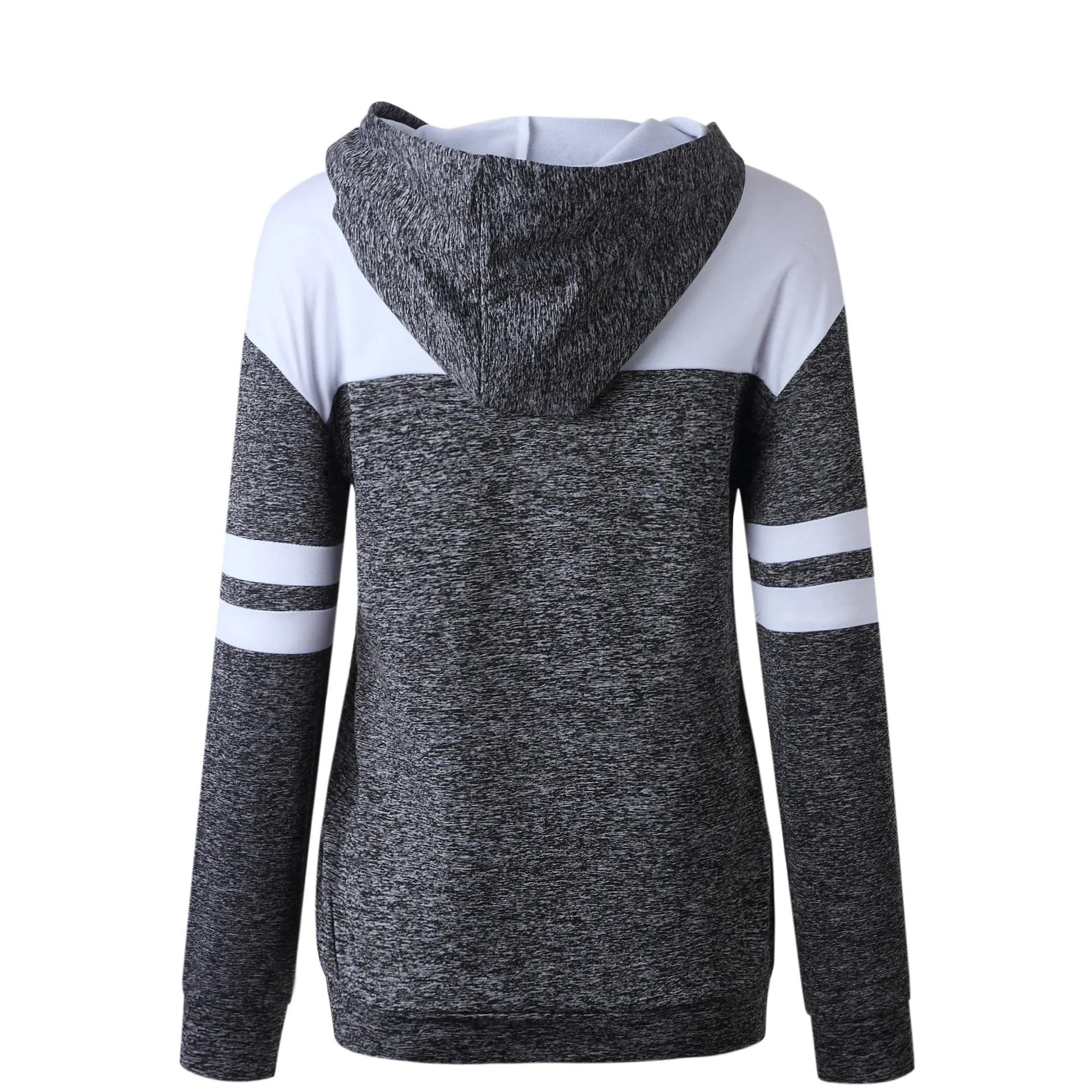 Fashion Stitching Pocket Hoodie Blouse Sweater