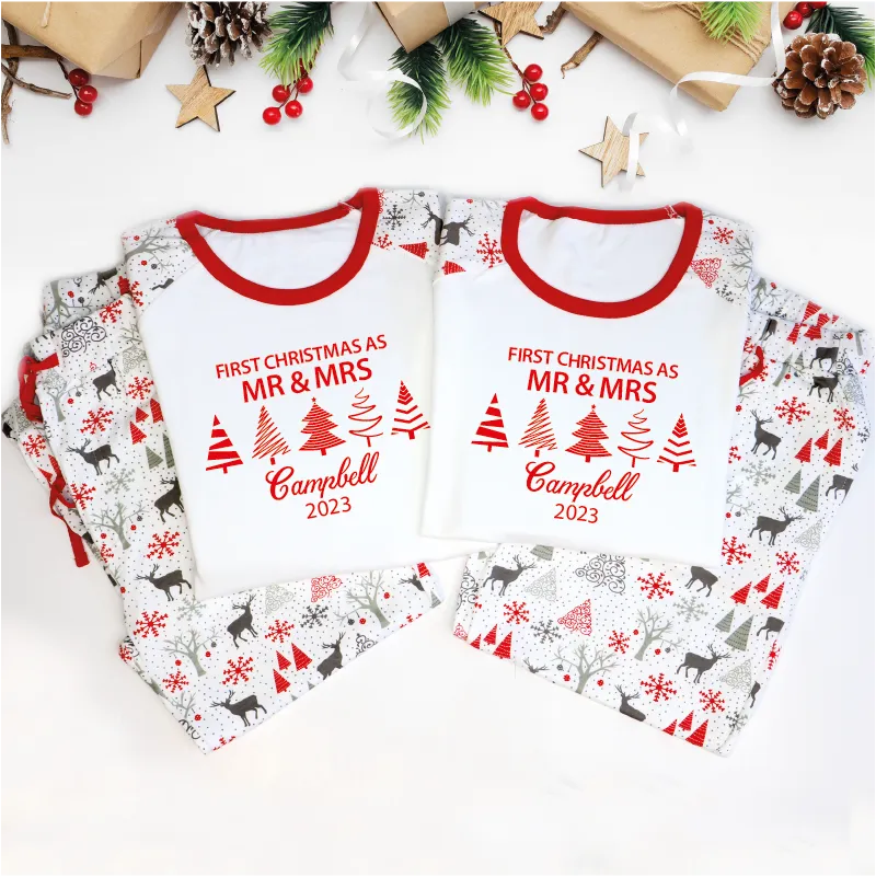 First Christmas as Mr and Mrs Matching Christmas Pyjamas