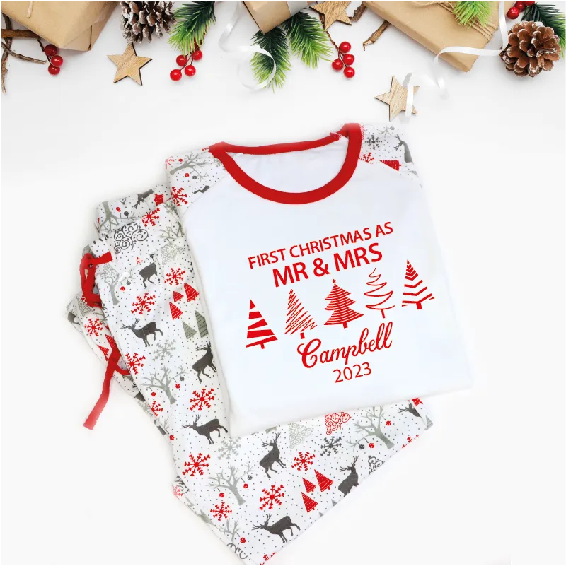 First Christmas as Mr and Mrs Matching Christmas Pyjamas