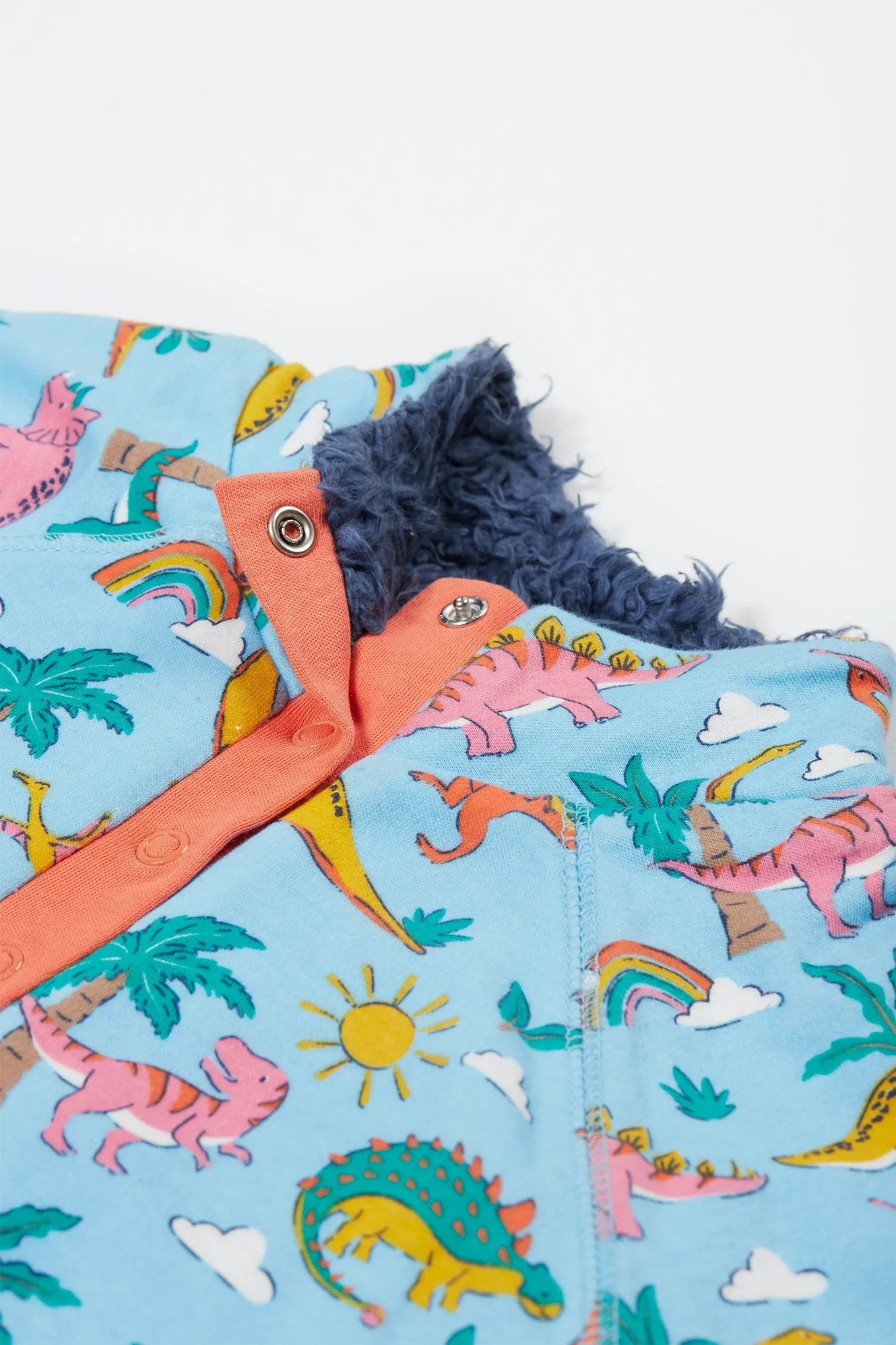 Frugi Snuggle Fleece Blue Dino Land