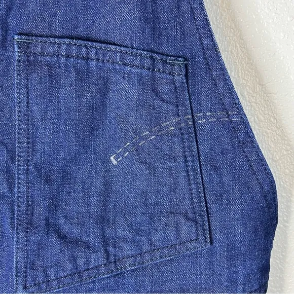 G STAR RAW Lintell Denim Overall Rigid Cotton Straight Leg Zip Front Dark Wash S
