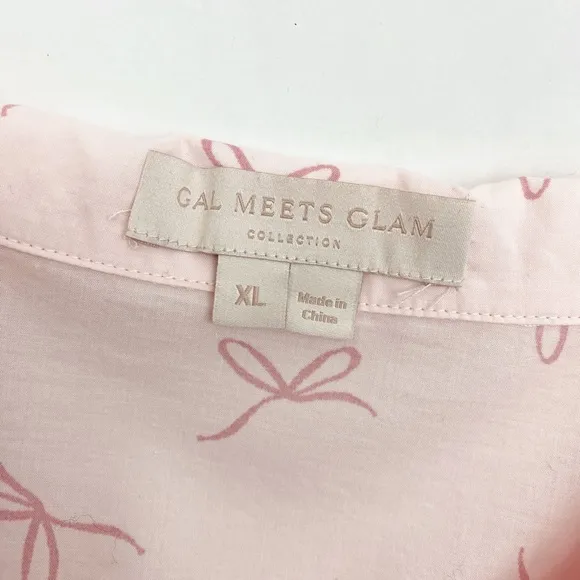 Gal Meets Glam Nightshirt Pajamas Cotton Blush Bow Pink