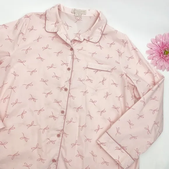 Gal Meets Glam Nightshirt Pajamas Cotton Blush Bow Pink