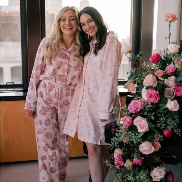 Gal Meets Glam Nightshirt Pajamas Cotton Blush Bow Pink