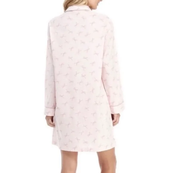 Gal Meets Glam Nightshirt Pajamas Cotton Blush Bow Pink