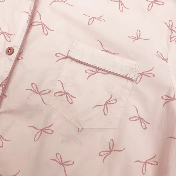 Gal Meets Glam Nightshirt Pajamas Cotton Blush Bow Pink