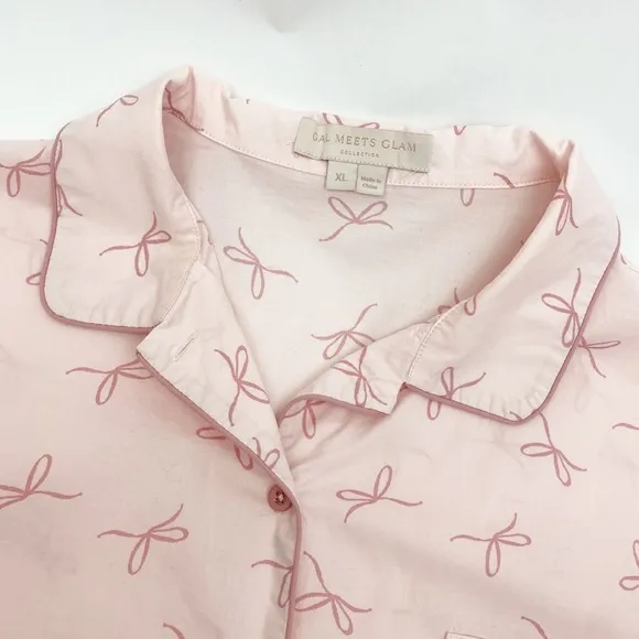 Gal Meets Glam Nightshirt Pajamas Cotton Blush Bow Pink